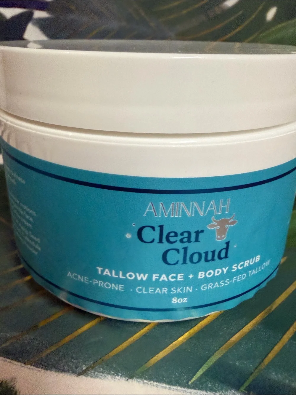 Aminnah Clear Cloud Tallow Face + Body Scrub 8 oz NWT